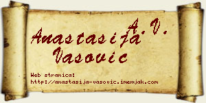 Anastasija Vasović vizit kartica